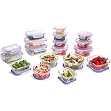 Kinetic GoGreen Glassworks Elements 36-Piece Oven Safe Glass Food Storage Container Set with Lid; 18 Containers & 18 Lids; 55131
