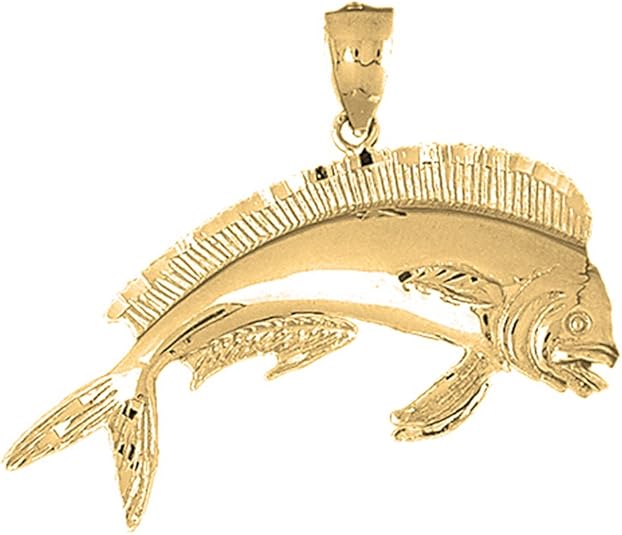 Amazon.com: Jewels Obsession 18K Mahi Mahi Pendant | 18K Yellow Gold Mahi-mahi Pendant, Made in 