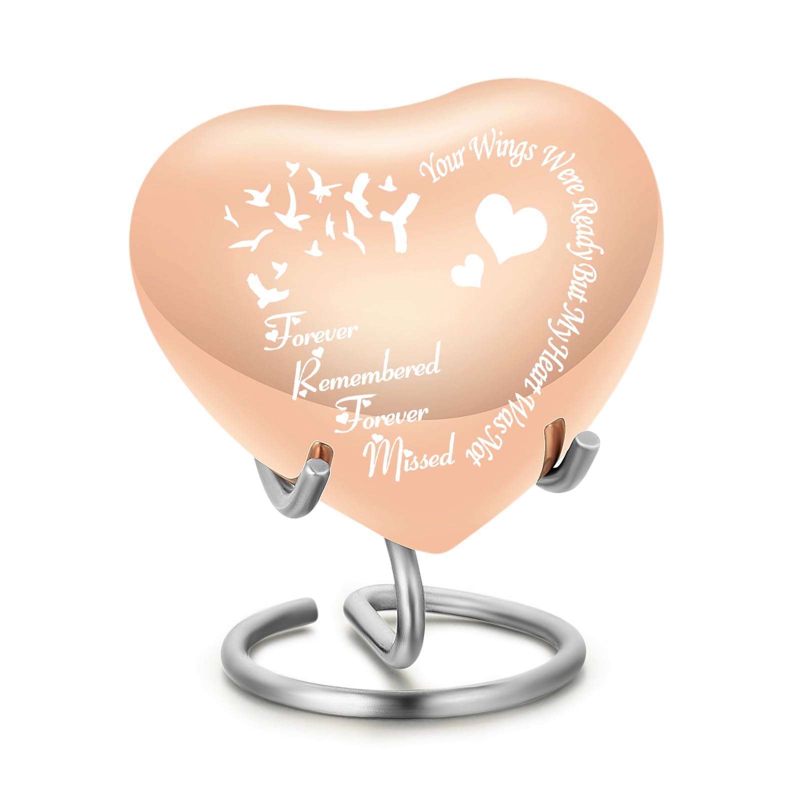 AIWENXI Pet Urn Memorial Container Jar Pot Urn Memorials Keepsake Pet Dog Cat Urn Mini Urn Memorial Urn for Cremation Ashes (Bird Rose)