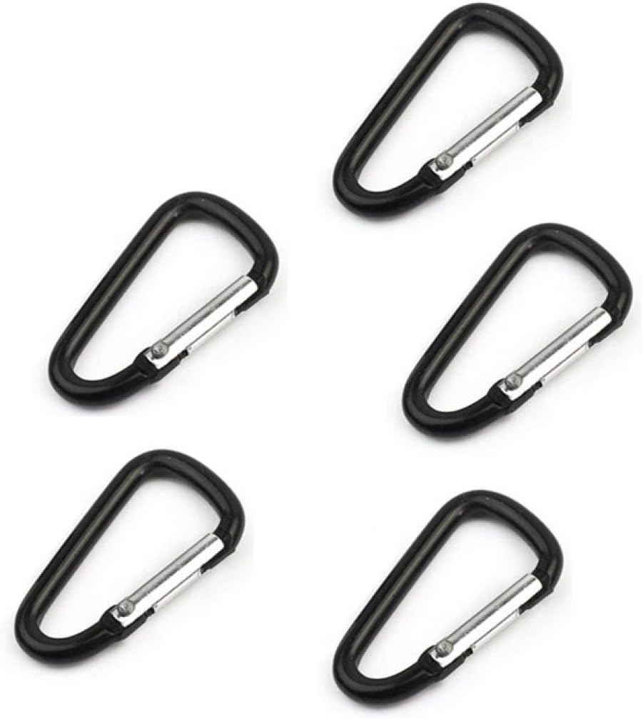 Carabiner,Lanowo 5PCS High Quality Aluminum Keychain Carabiner Clip Pack with Spring-loaded Gate Keyring Lock Hook Tool for Camping, Fishing, Hiking, Traveling