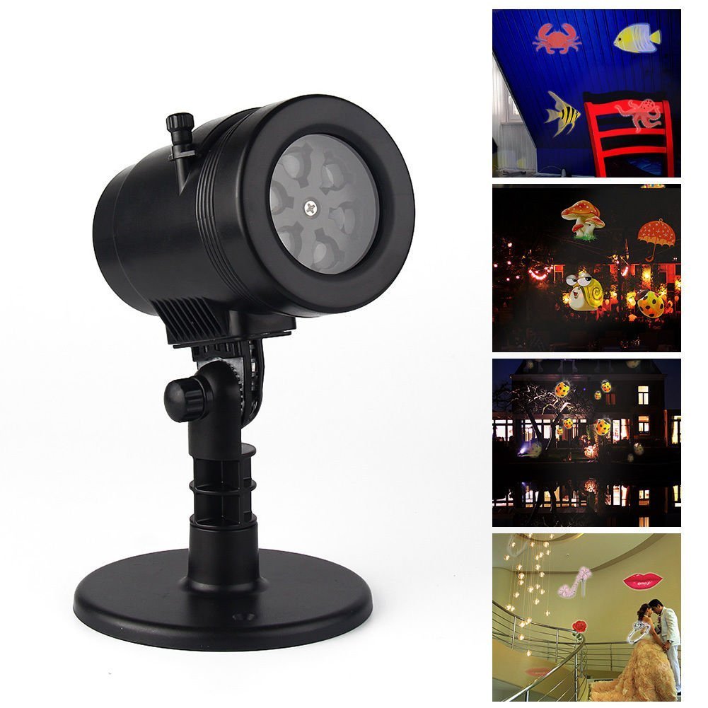 Weihnachten Landschaft Lichter, 14 Muster Outdoor rotierenden Licht Scheinwerfer, Garten LED wasserdichtes Licht für Weihnachten Party Geburtstag Urlaub Landschaft