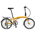 SOLOROCK 20" 8 Speed Aluminum Folding Bike - Wonder V Brakes, with Fenders & Alloy Rear Rack, Stainless Steel Spokes & Stainless Steel Fender Stays