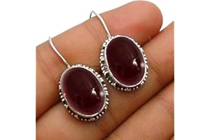10x14MM Oval Gemstone Sterling Silver Ellipse Dangle Earrings for Women, Bezel Set Ear-Wire Earrings, Bridesmaid Earrings Mot