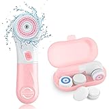 Facial Cleansing Brush, FASHURN Waterproof Electric Facial Cleansing Spin Brush Set with 5 Rotating Brush Heads, Gentle Exfol