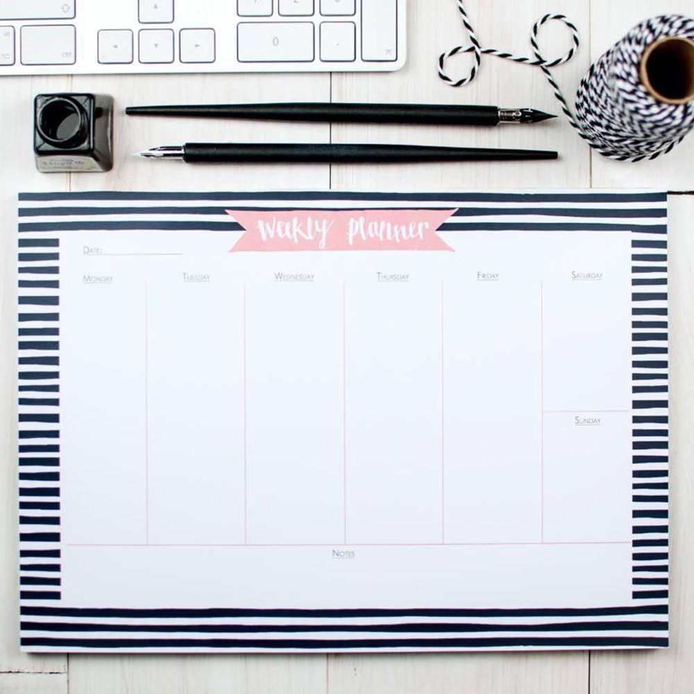 Bold Breton Striped Weekly Planner Pad