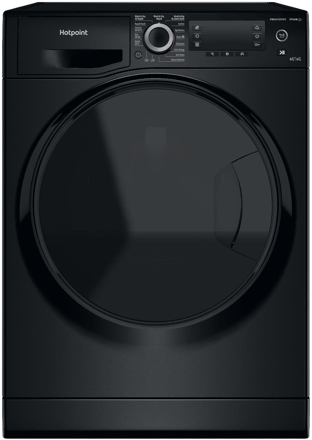 Hotpoint 8kg Wash 6kg Dry 1400rpm Freestanding Washer Dryer Black