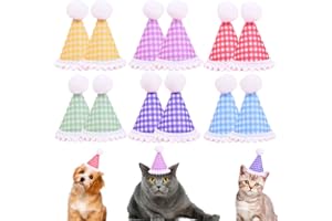 12pcs Mini Party Hats for Stuffed Animals, Birthday Party Cone Hats for Dolls Dog Cat Rabbit Puppies Assorted Animal (12 Pack