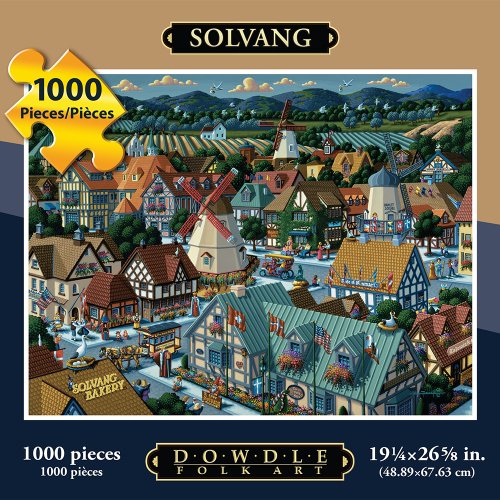 Dowdle Folk Art Solvang Danish Village Jigsaw Puzzle (1000 Piece)