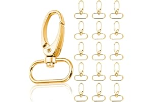 Key Chain Clip Hooks,Key Fob D-Rings 30PCS,Swivel Snap Hooks Lobster Claw Clasps, 360° Rotatable Carabiner with Split Key Rin