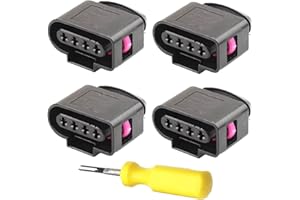 LDCRE 4Pcs Ignition Coil Connector Repair Kit 4B0973724,Fits for VW Passat Tiguan Beetle Golf Jetta AUDI A3 A4 A5 A6 Q7 TT R8, Harness Plug Replace 4B0973724 4B0-973-724