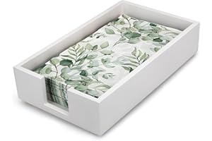 Guest Paper Towels Holder for Bathroom Flat Napkin Holder Tray White Wooden Napkin Holder for Table Outdoor Party Modern Napk