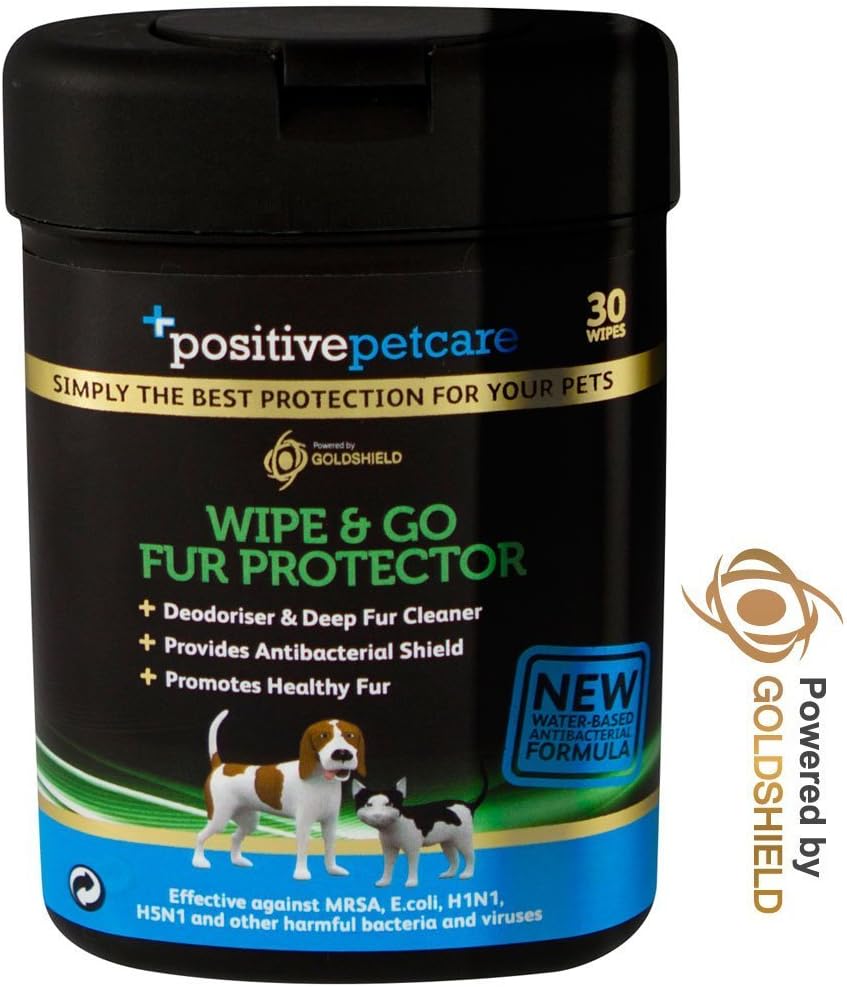 7 Day Wipe and Go Fur Protector, deodorising Cat / Dog wipes for grooming, treating and cleaning your pet, 100% safe for your pets - 30 x wipes by Positive Petcare