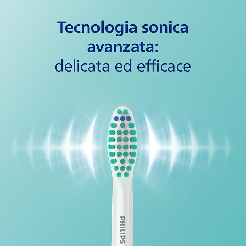 Sonicare 3100 spazzolino elettrico sonico, sensore di pressione e timer, custodia da viaggio, colore nero, HX3673/14, Sonicare 3100, Nero