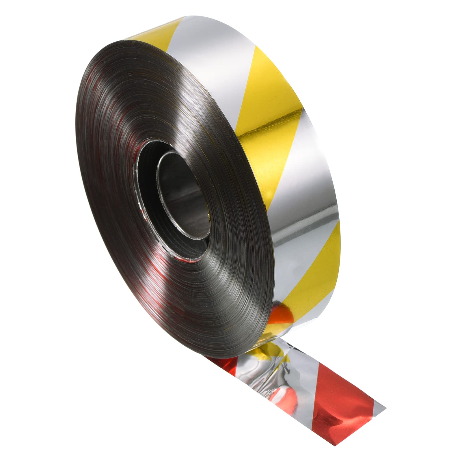 PATIKIL Bird Reflective Scare Tape, 984ft x 0.9" PET Double Sided Repelling Ribbon Keep Away Bird for Garden Farm Home, Yellow Silver