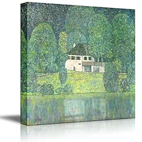 House Near a River by Gustav Klimt - Austrian Symbolist Painter - Canvas Art Home Art - 16x16 inches