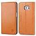 Galaxy S6 Case, SHIELDON Genuine Leather Case [Wallet Series] Premium Flip Book Case Style with Stand Feature & ID Credit Card Slots [Magnetic Closure] for Samsung Galaxy S6, Brown