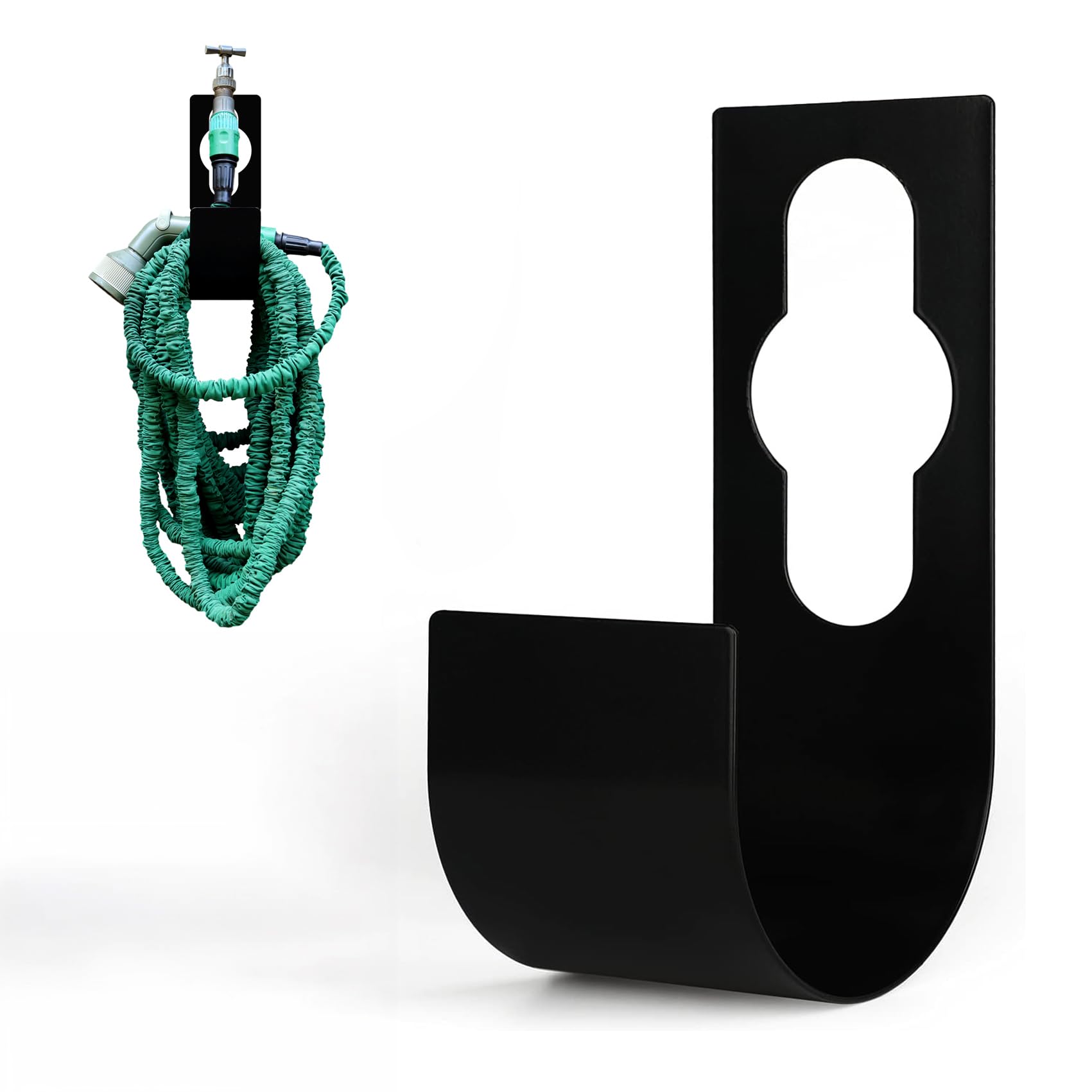REGEL Metal Garden Hose Holder - Over Tap Hose Pipe Holder - Metal Garden Hose Hanger, and Garden Hooks for Hose Tidy and Hose Storage - Water Hose Accessory