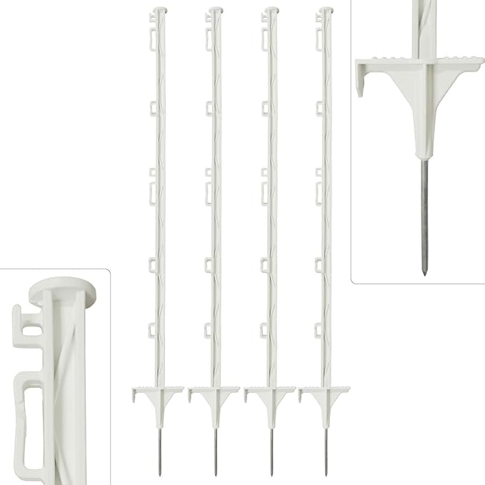 Weidezaunpfähle 105cm hoch, weiß 20 Stück im Karton - Made in Germany - Bestseller
