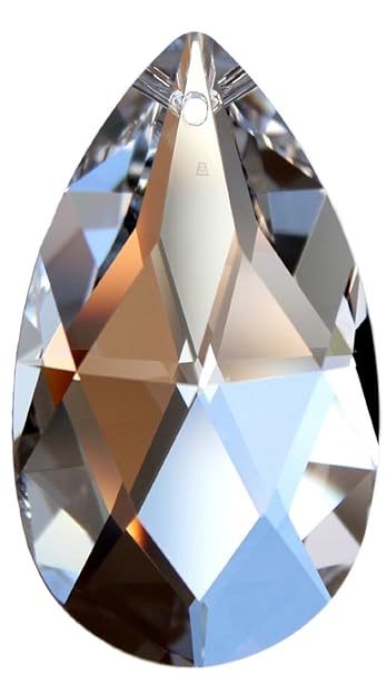 Kristallset mit Swarovski Kristalle Facetten Tropfen 50mm und Rieser® Aufhängeset - Feng Shui Deko