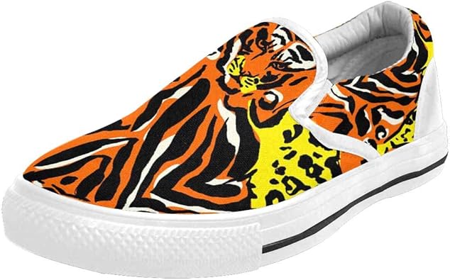 orange and leopard print shoes