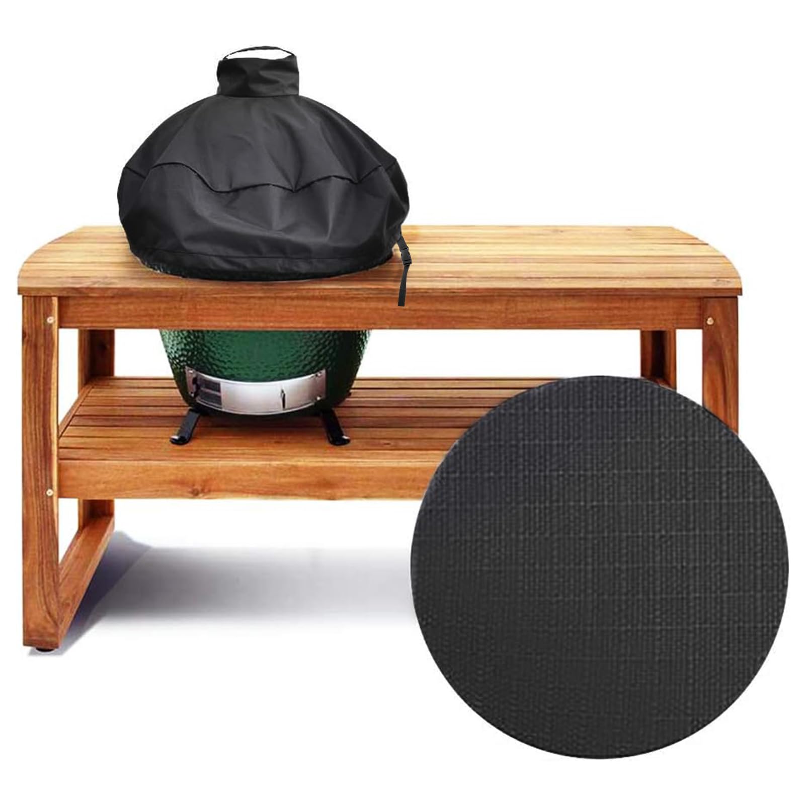 KAMsater 29" Kamado Dome Grill Cover Large Big Green Egg Kamado Joe Classic in Built-in Island,L BGE Accessories Waterproof Outdoor Grill Cover