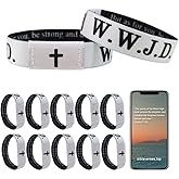 WENSUNNIE 10Pack Daily Bible Verse Bracelets, Jesus bracelets WWJD Scripture Wristband, Wearable Christian Bible Bracelets, Inspirational Jesus Christian Gifts for Girls Men Women (10Pack)