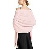 Ciormis Baby Pink Pashmina Shawls and Wraps for Evening Dress, Women's Soft Wedding Bride Bridesmaid Scarf Shawl Gifts (Baby Pink)