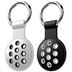 2 Pack Airtag Holder with Keychain, Soft Silicone