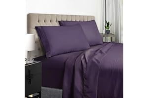 EaseHome Purple Cal King Size Bed Sheet Set -Deep Pocket up to 18 inches Mattress 4 Piece - Premium Bedding Sheets & Pillowcases Collection - Extra Soft
