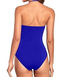 Holipick Women Royal Blue Bandeau One Piece