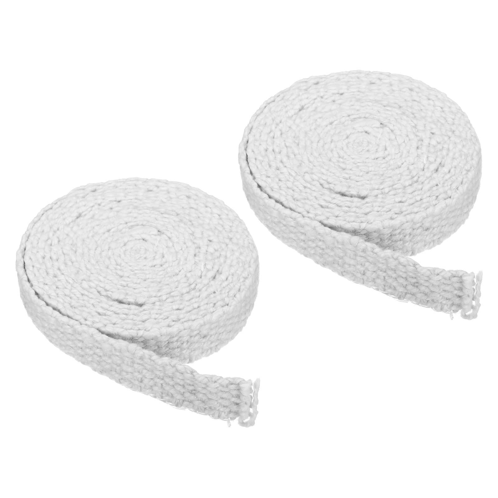 PATIKIL 1"x1/8"x157" Wood Stove Gasket, 2Pcs Ceramic Fiber Flat High-Temperature Resistance Seal Rope for Stoves Fireplace Door, White