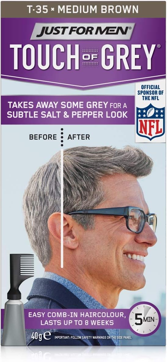 Just For Men Touch Of Grey Hair Colour Medium Brown Grey T35 40g