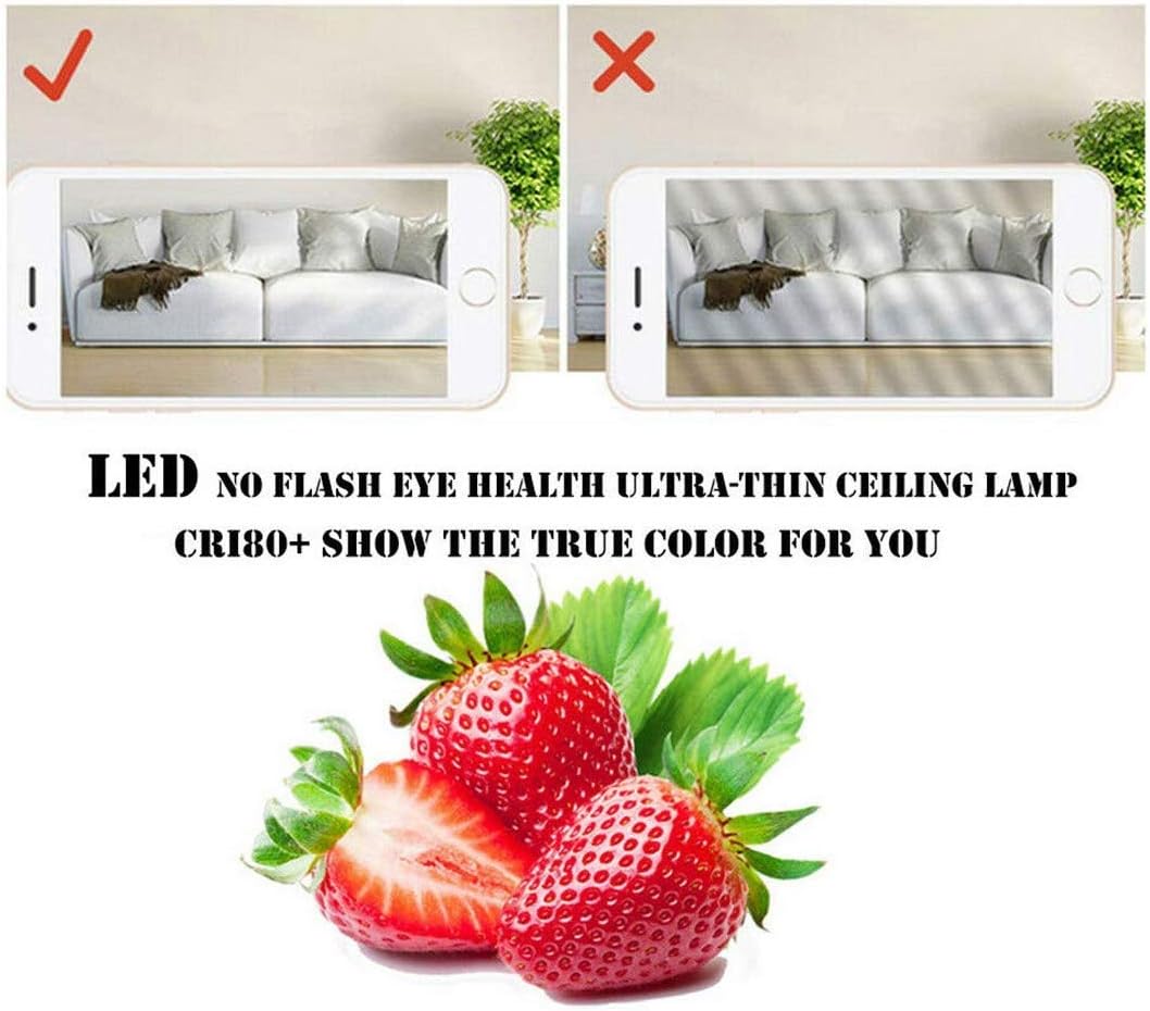 Viugreum 96W 36" Modern Dimmable LED Ceiling Light Flush Mount, Ultra-Thin Square LED Ceiling Lamp Fixtures with Remote Control for Bedroom/Kitchen/Dining Room Lighting, Color Changeable - - 