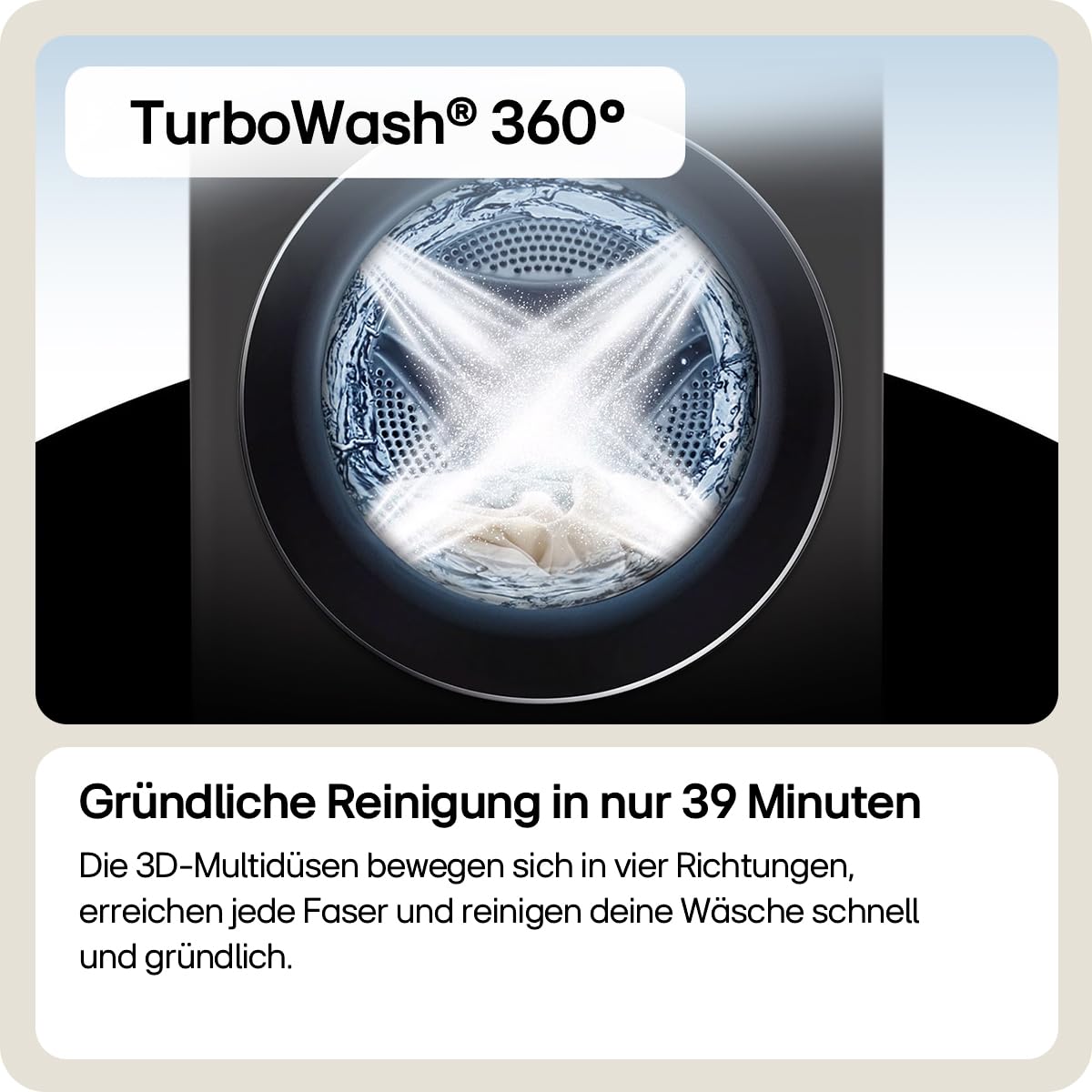 LG F11WM17TS2B, Frontlader-Waschmaschine 17 kg, Klasse E, 1.100 U./Min., 70x77x99 cm, Turbowash 59 Minuten, 6 Motion DirectDrive, Wi-Fi, Metallic Black Steel 2