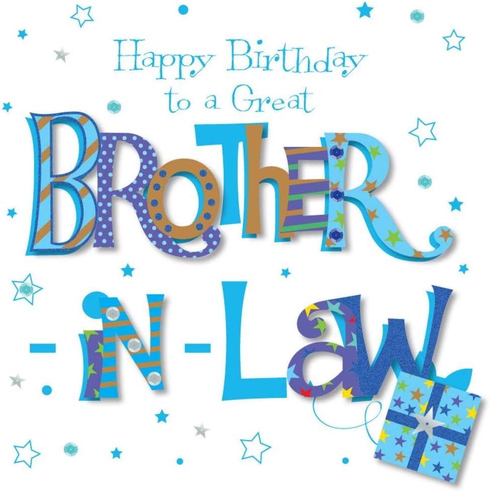 Great Brother-in-Law Happy Birthday Greeting Card by Talking Pictures Cards, blue|yellow|green