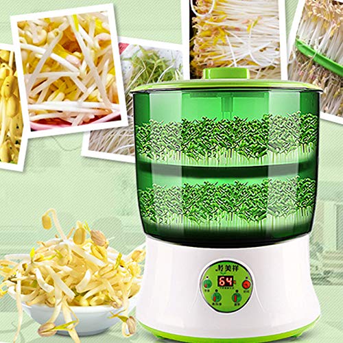 2 Layers Intelligence Bean Sprouts Machine Upgrade Large Capacity Thermostat Green Seeds Grow Automatic Bean Sprout Machine - Thumbnail 2