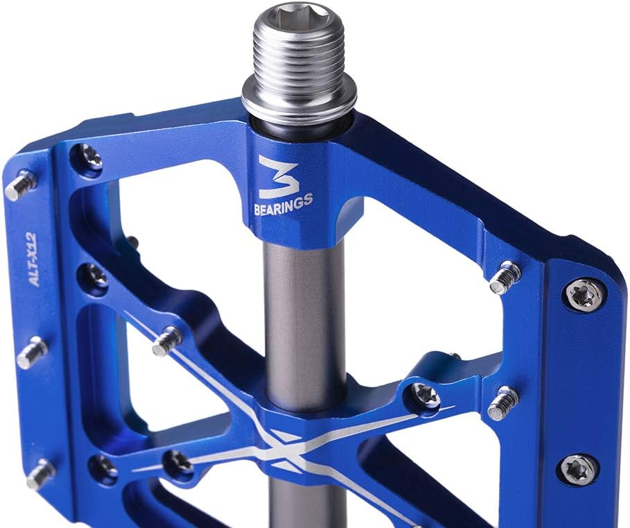 Alston 3 Bearings Mountain Bike Pedals Platform Bicycle Flat Alloy Pedals 9/16 Pedals NonSlip