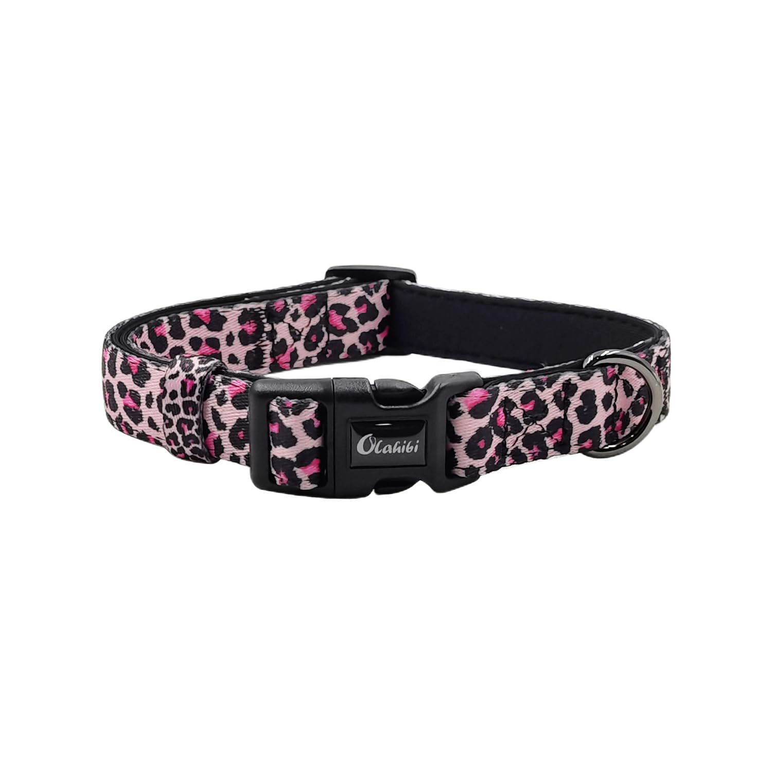 Olahibi Basic Dog Collar, Polyester Webbing Padded with Soft Neoprene, Leopard Pattern, for Small Dogs.(S, Colorful Leopard) — image 1