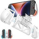 TRANSNOVO Magnetic Grip Case for Switch 2 2025, Detachable Joycon Ergonomic Grips, Hard Shell Cover with Adjustable Stand, 5 Game Card Slots for Switch 2 Accessories, Shockproof & Anti-Scratch