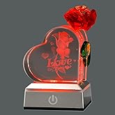 XuanMingyuan Crystal Heart Shaped Crystal Rose Valentine's Day Home Decoration for Wife, Lady, mom