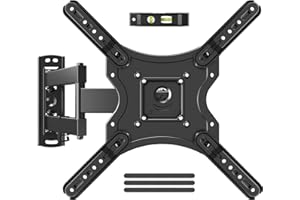 ELIVED Full Motion TV Wall Mount for Most 26-60 Inch TVs, Articulating Arms Swivel and Tilt tv Mount, Wall Mount Brackets Max VESA 400x400, Single Stud Perfect Center Design, Holds Up to 77 lbs.