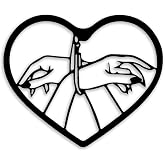 Romantic Heart Metal Wall Decor - Gothic Room Decor Wall Art Home Decor for Living Room, Bedroom, Dining Room, Bathroom, Office (Black)