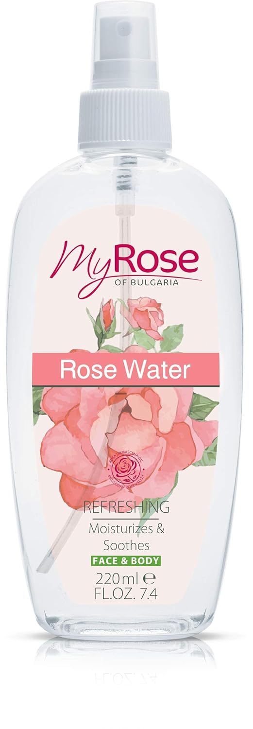 Rose Water Spray for Face and Body with Rosa Damascena Oil Refreshes