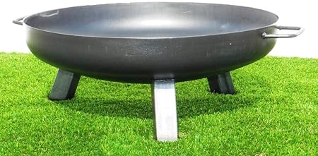 Feuerschale Aus Stahl 600 Mm Mit 3 Beinen Und 2 Griffen Amazon De Garten