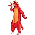 dressfan Animal Triceratops Dragon Onesie Costume Dinosaur Christmas Halloween Cosplay Costume Pajamas Unisex Adults Teens