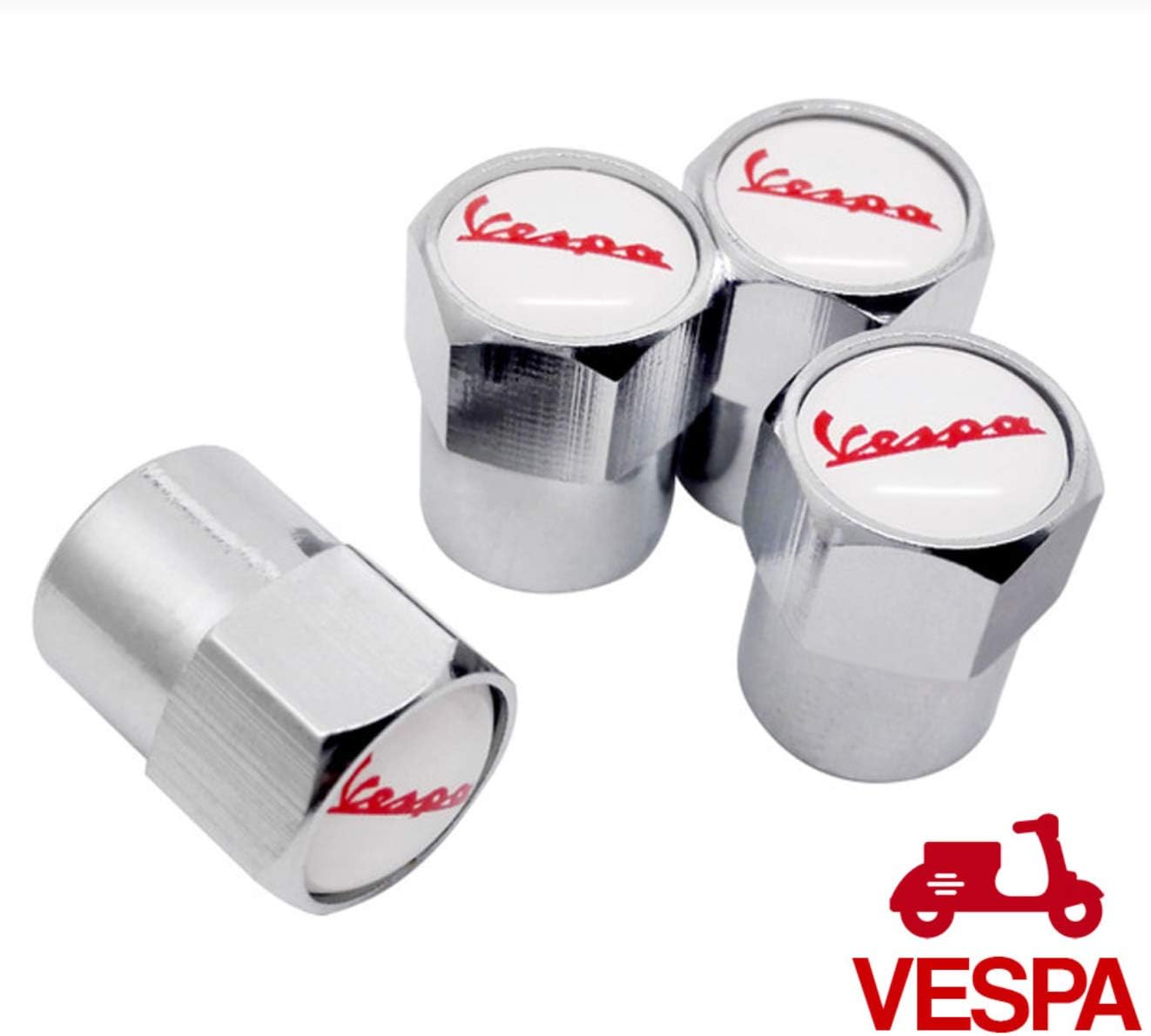 Vespa Chrome Wheel Valve Dust Caps. BigaMart