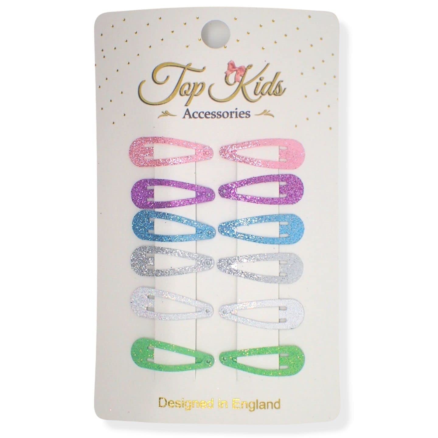 Topkids Accessories Glitter/Shaped Snap Hair Clips for Girls and Women, Girls Hair Accessories, Hair Styling Clips, Hair Slides, Mini Hair Clips, Toddler Hair Clips, Metal Hair Clips 3cm (12 Pastels)