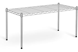 YSSOA 1-Tier Shelving Unit, 29.92" W x 13.78" D x 14.96" H Steel Organizer Wire Rack, Chrome
