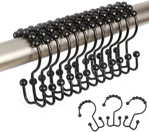 Amazon Com Ailive Double Shower Curtain Rings Hooks Stainless