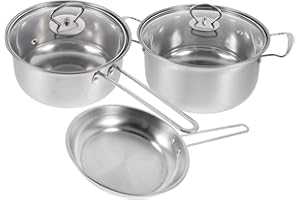 Ciieeo Stainless Steel Cookware Set Cooking Pot Soup Pot Milk Pan with Steel Handles Multi-Function Boiler